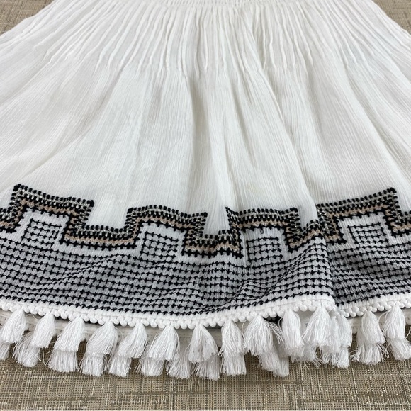 J. CREW Women’s White & Black Embroidered Gauzy BOHO Mini Skirt Sz XS - Picture 3 of 10